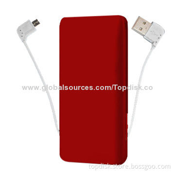 Power bank chargers for iPhone with an integration of battery and cables